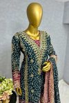 DESIGNER GEORGETTE EMBROIDERY SEQUENCE WORK WITH DIGITAL PRINT AND READY MADE LACE PIPING WORK TOP BOTTOM WITH DUPATTA FESTIVE WEAR WHOLESALE PRICE ETHNIC GARMENT (4)