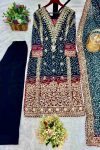 DESIGNER GEORGETTE EMBROIDERY SEQUENCE WORK WITH DIGITAL PRINT AND READY MADE LACE PIPING WORK TOP BOTTOM WITH DUPATTA FESTIVE WEAR WHOLESALE PRICE ETHNIC GARMENT (4)