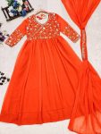 DESIGNER GEORGETTE EMBROIDERY THREAD WORK GOWN FESTIVE WEAR WHOLESALE PRICE ETHNIC GARMENT (3)