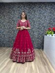 DESIGNER GEORGETTE EMBROIDERY THREAD WORK GOWN WITH DUPATTA FESTIVE WEAR WHOLESALE PRICE ETHNIC GARMENT (3)
