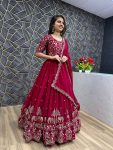 DESIGNER GEORGETTE EMBROIDERY THREAD WORK GOWN WITH DUPATTA FESTIVE WEAR WHOLESALE PRICE ETHNIC GARMENT (3)
