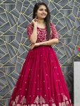 DESIGNER GEORGETTE EMBROIDERY THREAD WORK GOWN WITH DUPATTA FESTIVE WEAR WHOLESALE PRICE ETHNIC GARMENT (3)