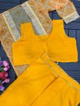 DESIGNER GEORGETTE EMBROIDERY WORK DHOTI STYLE DRAPE SKIRT BLOUSE WITH KOTI PARTY WEAR WHOLESALE PRICE ETHNIC GARMENT (9)