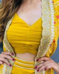DESIGNER GEORGETTE EMBROIDERY WORK DHOTI STYLE DRAPE SKIRT BLOUSE WITH KOTI PARTY WEAR WHOLESALE PRICE ETHNIC GARMENT (9)