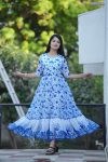 DESIGNER GEORGETTE FLORAL PRINTED FRILL PATTERN LONG ONE PIECE PARTY WEAR WHOLESALE PRICE ETHNIC GARMENT (3)