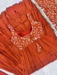 DESIGNER GEORGETTE LAYERED EMBROIDERY SEQUENCE WORK GOWN BOTTOM WITH DUPATTA PARTY WEAR WHOLESALE PRICE ETHNIC GARMENT (24)