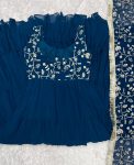 DESIGNER GEORGETTE LAYERED EMBROIDERY SEQUENCE WORK GOWN BOTTOM WITH DUPATTA PARTY WEAR WHOLESALE PRICE ETHNIC GARMENT (5)