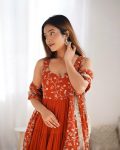DESIGNER GEORGETTE LAYERED EMBROIDERY SEQUENCE WORK GOWN BOTTOM WITH DUPATTA PARTY WEAR WHOLESALE PRICE ETHNIC GARMENT (24)
