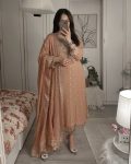 DESIGNER GEORGETTE SEQUENCE AND ZARI EMBROIDERY WORK TOP BOTTOM WITH DUPATTA FESTIVE WEAR WHOLESALE PRICE ETHNIC GARMENT (3)