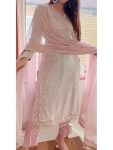 DESIGNER GEORGETTE SEQUENCE EMBROIDERY TOP BOTTOM WITH DUPATTA BABY PINK