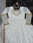 DESIGNER GEORGETTE THREAD SEQUENCE WORK GOWN WITH DUPATTA PARTY WEAR WHOLESALE PRICE ETHNIC GARMENT (6)