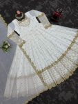 DESIGNER GEORGETTE THREAD SEQUENCE WORK GOWN WITH DUPATTA PARTY WEAR WHOLESALE PRICE ETHNIC GARMENT (6)