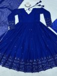 DESIGNER GEORGETTE THREAD WITH SEQUENCE WORK GOWN BOTTOM WITH DUPATTA FESTIVE WEAR WHOLESALE PRICE ETHNIC GARMENT (2)