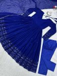 DESIGNER GEORGETTE THREAD WITH SEQUENCE WORK GOWN BOTTOM WITH DUPATTA FESTIVE WEAR WHOLESALE PRICE ETHNIC GARMENT (2)