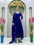 DESIGNER GEORGETTE THREAD WITH SEQUENCE WORK GOWN BOTTOM WITH DUPATTA FESTIVE WEAR WHOLESALE PRICE ETHNIC GARMENT (2)