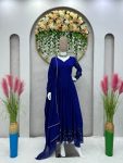 DESIGNER GEORGETTE THREAD WITH SEQUENCE WORK GOWN BOTTOM WITH DUPATTA FESTIVE WEAR WHOLESALE PRICE ETHNIC GARMENT (2)