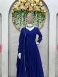 DESIGNER GEORGETTE THREAD WITH SEQUENCE WORK GOWN BOTTOM WITH DUPATTA FESTIVE WEAR WHOLESALE PRICE ETHNIC GARMENT (2)