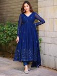 DESIGNER GEORGETTE THREAD WITH SEQUENCE WORK GOWN BOTTOM WITH DUPATTA FESTIVE WEAR WHOLESALE PRICE ETHNIC GARMENT (2)