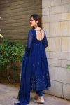 DESIGNER GEORGETTE THREAD WITH SEQUENCE WORK GOWN BOTTOM WITH DUPATTA FESTIVE WEAR WHOLESALE PRICE ETHNIC GARMENT (2)
