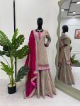 DESIGNER GEORGETTE THREAD WITH SEQUENCE WORK TOP SHARARA WITH DUPATTA FESTIVE WEAR WHOLESALE PRICE ETHNIC GARMENT (17)