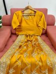 DESIGNER JAPAN SATIN SILK THREAD WITH SEQUENCE WORK SAREE WITH UNSTITCHED BLOUSE (7)