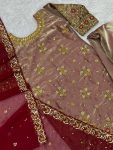 DESIGNER JIMMY CHOO SILK EMBROIDERY AND SEQUENCE WITH RIVETED MOTI WORK TOP PALAZZO WITH DUPATTA FESTIVE WEAR WHOLESALE PRICE ETHNIC GARMENT (5)