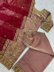 DESIGNER JIMMY CHOO SILK EMBROIDERY AND SEQUENCE WITH RIVETED MOTI WORK TOP PALAZZO WITH DUPATTA FESTIVE WEAR WHOLESALE PRICE ETHNIC GARMENT (5)