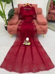 DESIGNER JIMMY CHOO SILK EMBROIDERY WORK SAREE WITH UNSTITCHED BLOUSE PARTY WEAR WHOLESALE PRICE ETHNIC GARMENT (4)
