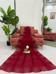 DESIGNER JIMMY CHOO SILK EMBROIDERY WORK SAREE WITH UNSTITCHED BLOUSE PARTY WEAR WHOLESALE PRICE ETHNIC GARMENT (4)