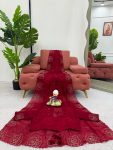 DESIGNER JIMMY CHOO SILK EMBROIDERY WORK SAREE WITH UNSTITCHED BLOUSE PARTY WEAR WHOLESALE PRICE ETHNIC GARMENT (4)