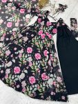 DESIGNER ORGANZA PRINTED EMBBROIDERY SEQUENCE WORK GOWN BOTTOM WIH DUPATTA FESTIVE WEAR WHOLESALE PRICE ETHNIC GARMENT(18)