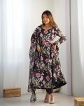DESIGNER ORGANZA PRINTED EMBBROIDERY SEQUENCE WORK GOWN BOTTOM WIH DUPATTA FESTIVE WEAR WHOLESALE PRICE ETHNIC GARMENT(18)