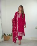 DESIGNER RANGOLI SILK EMBROIDERY SEQUENCE AND JARI WORK TOP BOTTOM WITH DUPATTA FESTIVE WEAR WHOLESALE PRICE ETHNIC GARMENT (11)