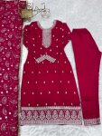 DESIGNER RANGOLI SILK EMBROIDERY SEQUENCE AND JARI WORK TOP BOTTOM WITH DUPATTA FESTIVE WEAR WHOLESALE PRICE ETHNIC GARMENT (11)