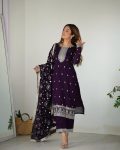 DESIGNER RANGOLI SILK EMBROIDERY SEQUENCE AND JARI WORK TOP BOTTOM WITH DUPATTA FESTIVE WEAR WHOLESALE PRICE ETHNIC GARMENT (3)