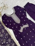 DESIGNER RANGOLI SILK EMBROIDERY SEQUENCE AND JARI WORK TOP BOTTOM WITH DUPATTA FESTIVE WEAR WHOLESALE PRICE ETHNIC GARMENT (3)