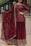 DESIGNER RANGOLI SILK SEQUENCE AND THREAD EMBROIDERY WORK TOP PALAZZO WITH DUPATTA FESTIVE WEAR WHOLESALE PRICE ETHNIC GARMENT (8)