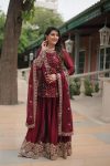 DESIGNER RANGOLI SILK SEQUENCE AND THREAD EMBROIDERY WORK TOP PALAZZO WITH DUPATTA FESTIVE WEAR WHOLESALE PRICE ETHNIC GARMENT (8)