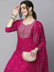 DESIGNER RAYON EMBROIDERY WORK TOP PANT WITH DUPATTA PARTY WEAR WHOLESALE PRICE ETHNIC GARMENT (9)