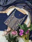 DESIGNER RAYON SLUB SEQUENCE CODING EMBROIDERY WORK TOP BOTTOM WITH DUPATTA FESTIVE WEAR WHOLESALE PRICE ETHNIC GARMNET (9)