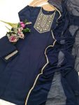 DESIGNER RAYON SLUB SEQUENCE CODING EMBROIDERY WORK TOP BOTTOM WITH DUPATTA FESTIVE WEAR WHOLESALE PRICE ETHNIC GARMNET (9)