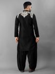 DESIGNER SATIN SILK EMBROIDERY WORK MEN’S KURTA WITH PATHANI PAYJAMA PARTY WEAR WHOLESALE PRICE ETHNIC GARMENT (4)
