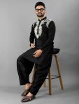 DESIGNER SATIN SILK EMBROIDERY WORK MEN’S KURTA WITH PATHANI PAYJAMA PARTY WEAR WHOLESALE PRICE ETHNIC GARMENT (4)