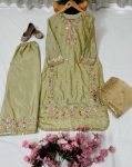 DESIGNER SEQUENCE AND ZARI EMBROIDERY WITH PEARL AND DIAMOND HANDWORK TOP PALAZZO WITH DUPATTA FESTIVE WEAR WHOLESALE PRICE ETHNIC GARMENT (6)