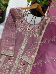 DESIGNER SHIMMER SILK EMBROIDERY SEQUENCE WORK TOP SHARARA WITH DUPATTA PARTY WEAR WHOLESALE PRICE ETHNIC GARMENT (4)