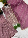 DESIGNER SHIMMER SILK EMBROIDERY SEQUENCE WORK TOP SHARARA WITH DUPATTA PARTY WEAR WHOLESALE PRICE ETHNIC GARMENT (4)