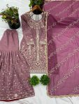 DESIGNER SHIMMER SILK EMBROIDERY SEQUENCE WORK TOP SHARARA WITH DUPATTA PARTY WEAR WHOLESALE PRICE ETHNIC GARMENT (4)