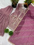 DESIGNER SHIMMER SILK EMBROIDERY SEQUENCE WORK TOP SHARARA WITH DUPATTA PARTY WEAR WHOLESALE PRICE ETHNIC GARMENT (4)