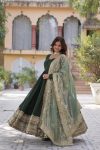 DESIGNER SHIMMER VICHITRA SEQUENCE EMBROIDERY WORK GOWN WITH DUPATTA FESTIVE WEAR WHOLESALE PRICE ETHNIC GARMENT (4)
