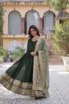 DESIGNER SHIMMER VICHITRA SEQUENCE EMBROIDERY WORK GOWN WITH DUPATTA FESTIVE WEAR WHOLESALE PRICE ETHNIC GARMENT (4)